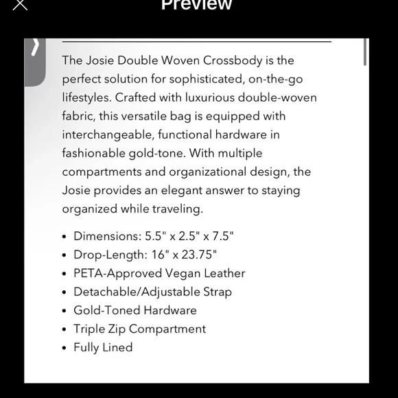 Mali + Lili Josie bone vegan leather double Woven Crossbody Bag convertible - Picture 5 of 11